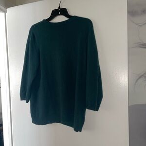 Talbots Deep Green Crew Neck Cashmere Sweater size xl. Fits large comfortably.
